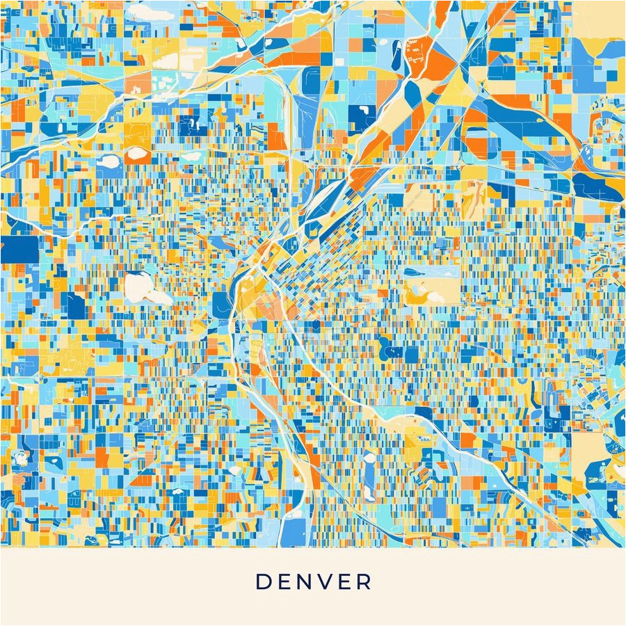 denver colorful map poster template maps vector downloads