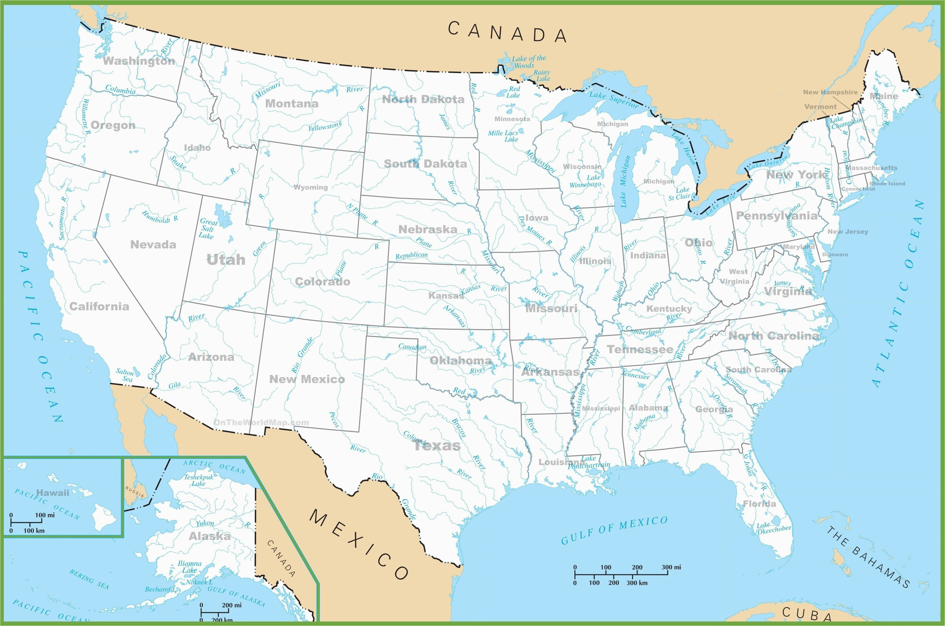 united states map rivers save map the united states with lakes valid