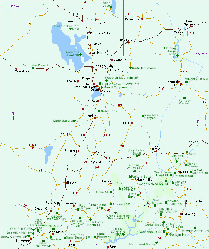 Road Map Of Arizona Nevada And Utah Maps Of Utah State Map And Utah National Park Maps Of Road Map Of Arizona Nevada And Utah 