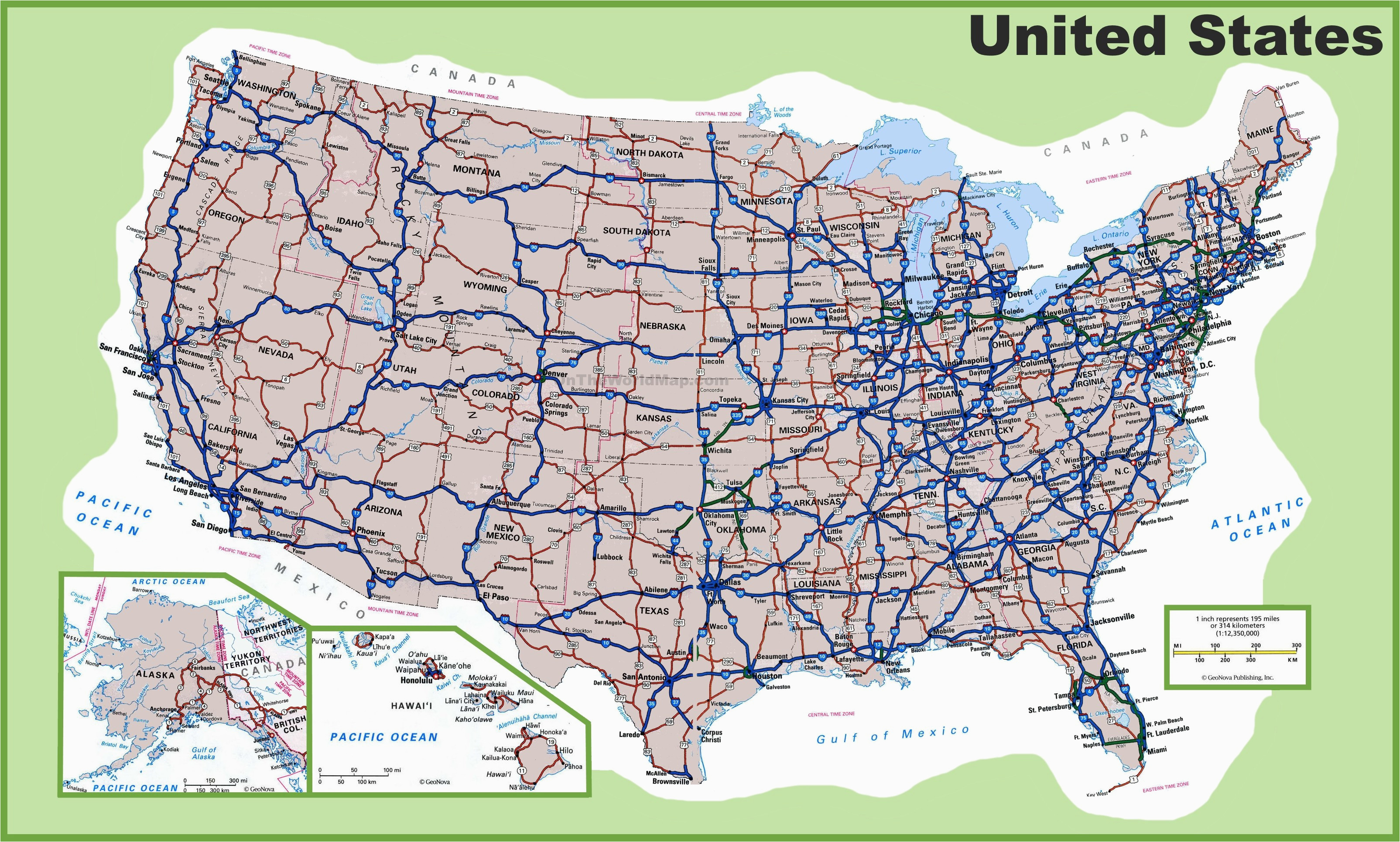 printable us map with interstate highways fresh usa road map