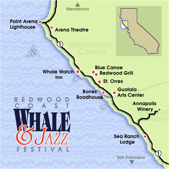 gualala arts 2009 whale jazz festival venue map