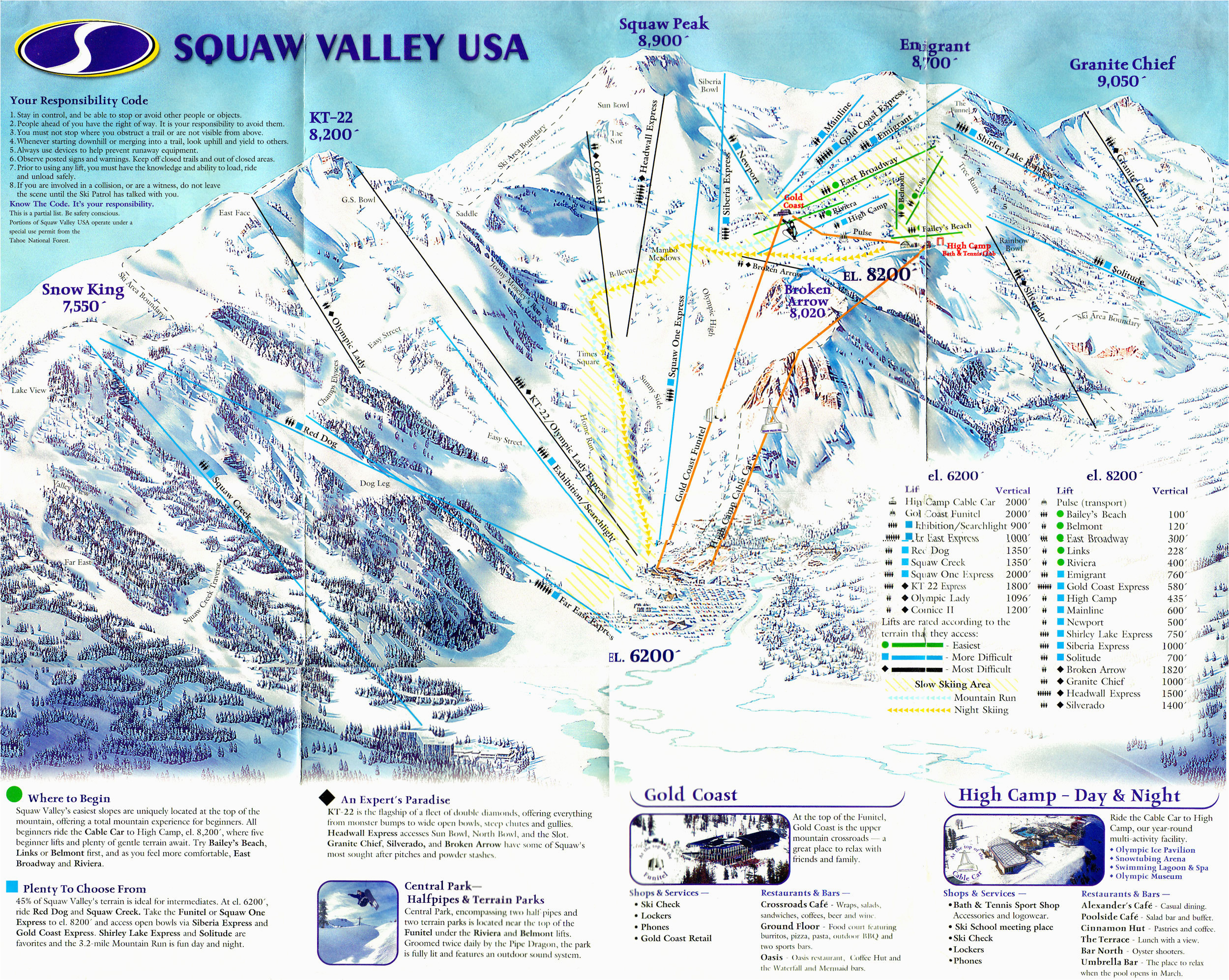 squaw valley trail map unique squaw valley ca map squaw valley