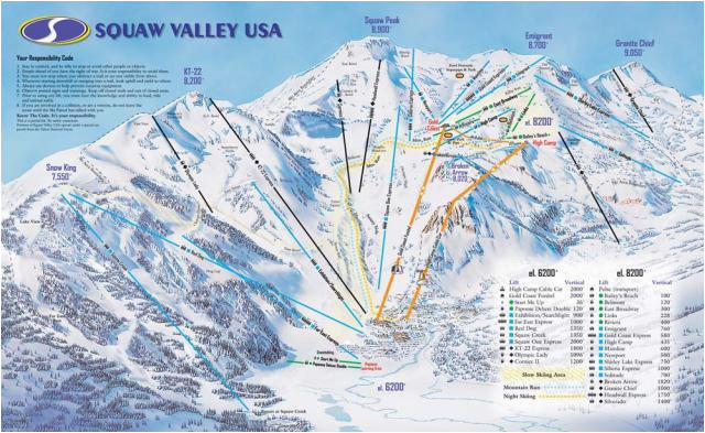 squaw valley trail map unique squaw valley ca map squaw valley