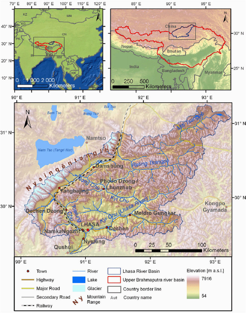 1 geographical position and topographic map of the lhasa river kyi