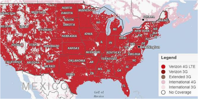 verizon cell coverage map maps directions