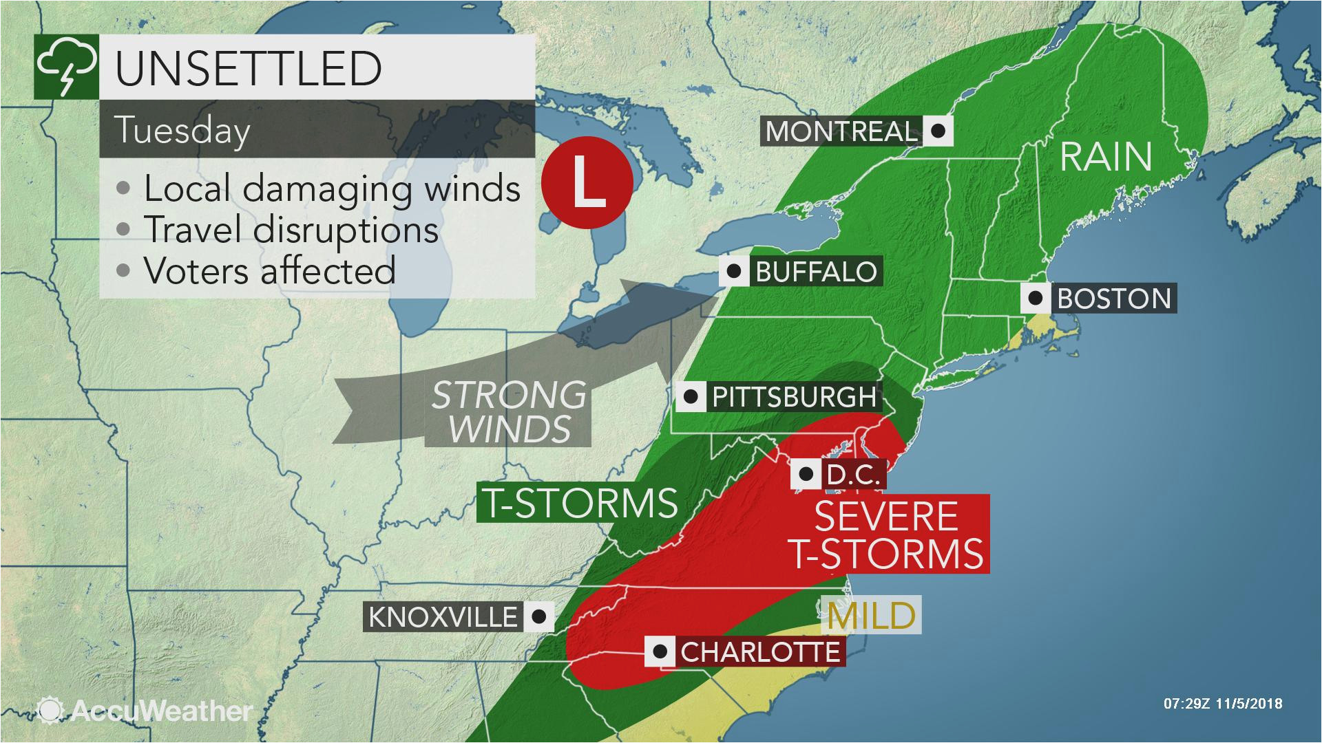 sunday s calm day in northeastern us to give way to more rain wind