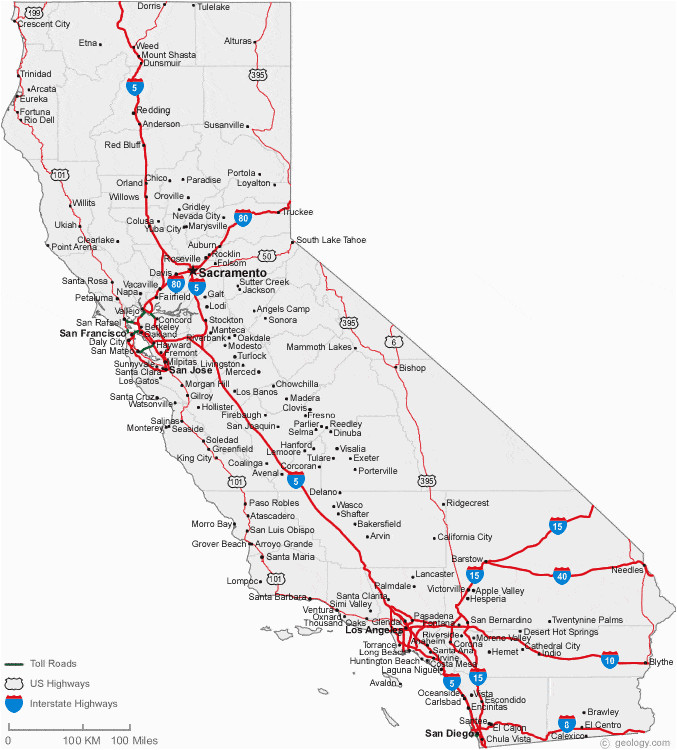 map of california cities california road map