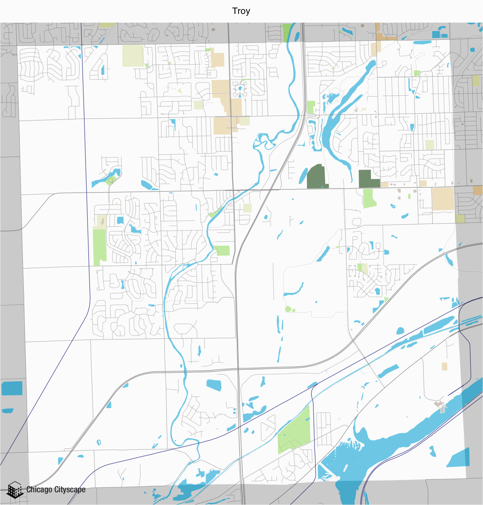 Where Is Troy Michigan On A Map Township Map Of Building Projects Properties And Businesses In Of Where Is Troy Michigan On A Map 