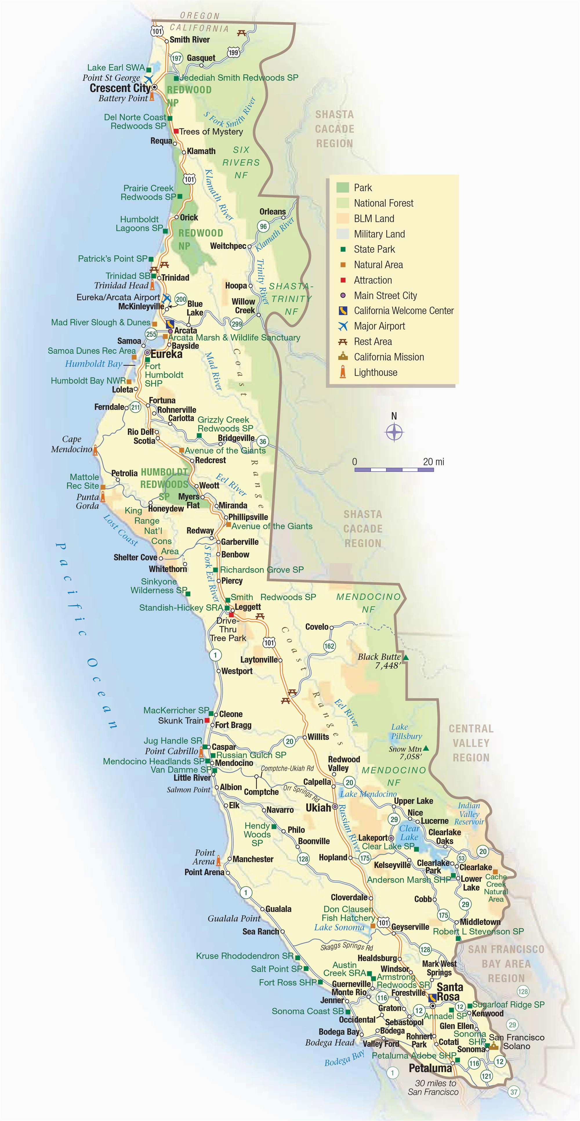 map california map northern california coast california map best of