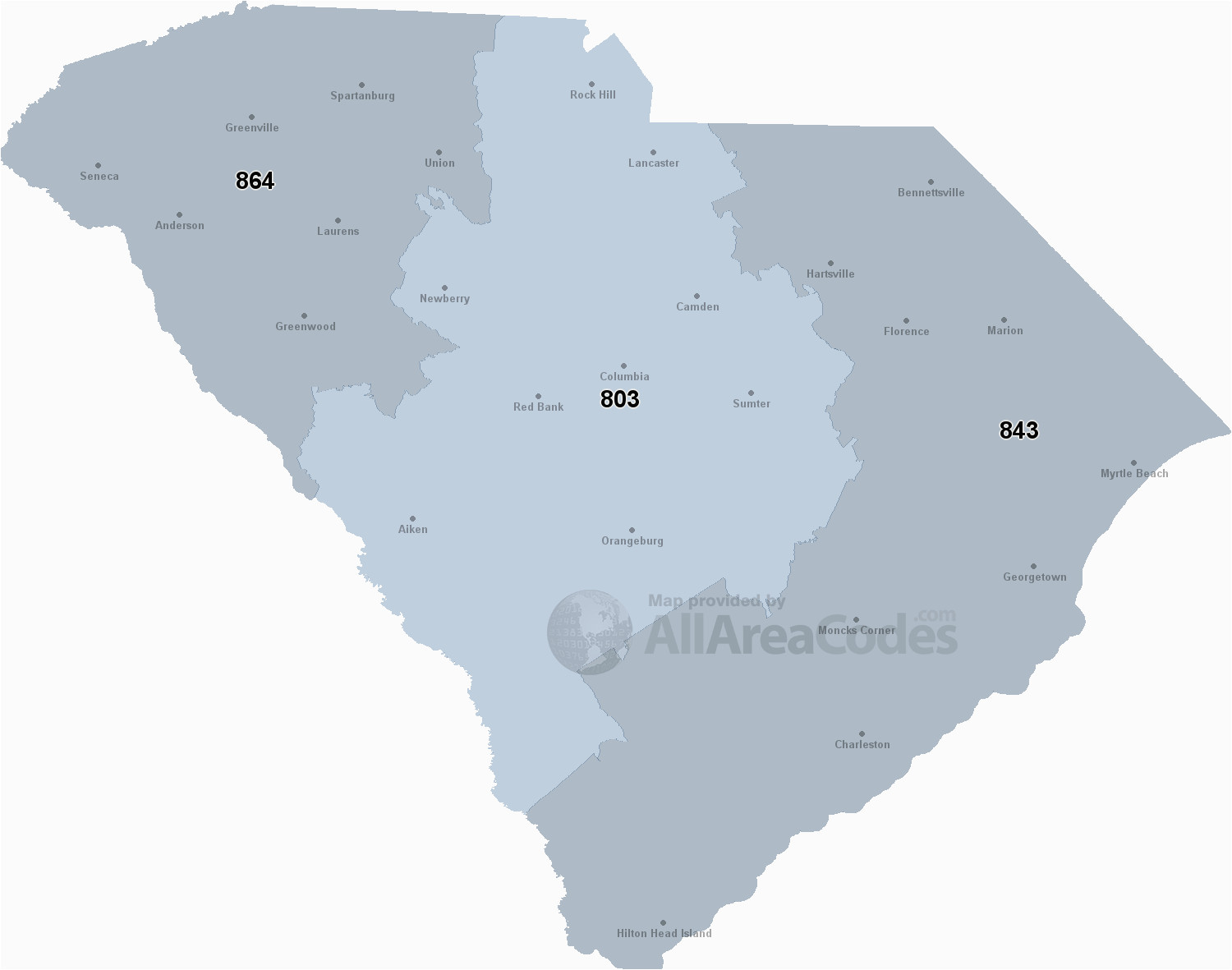 south carolina area codes map list and phone lookup