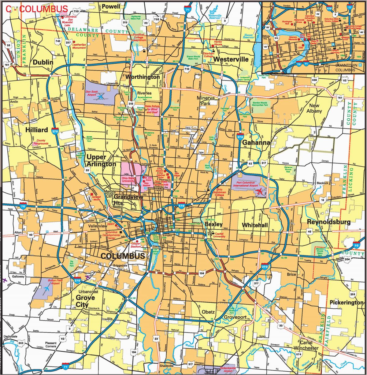 Zip Code Map Franklin County Ohio Franklin County Ohio Map Ny County