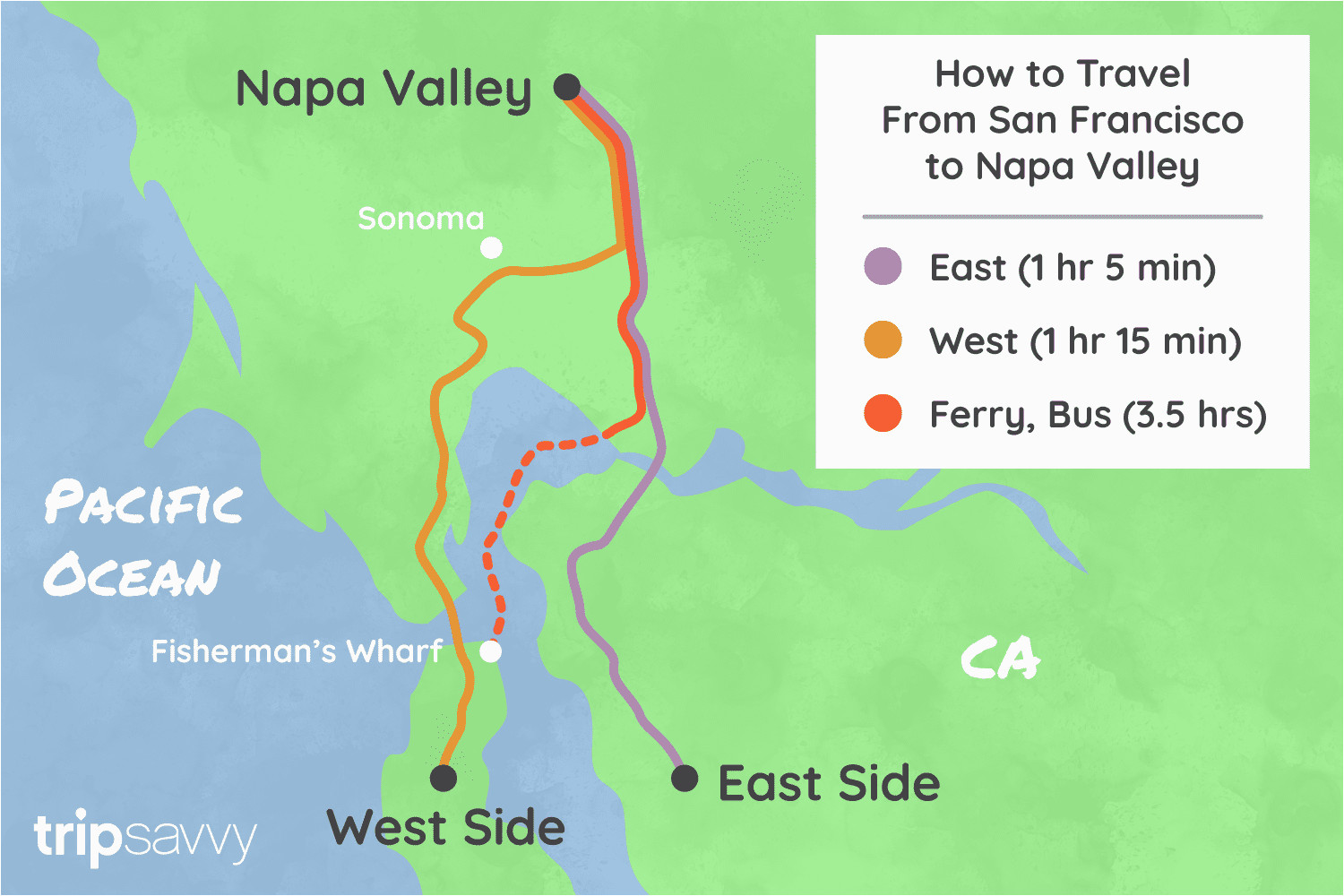 napa valley california map new san francisco to napa valley every