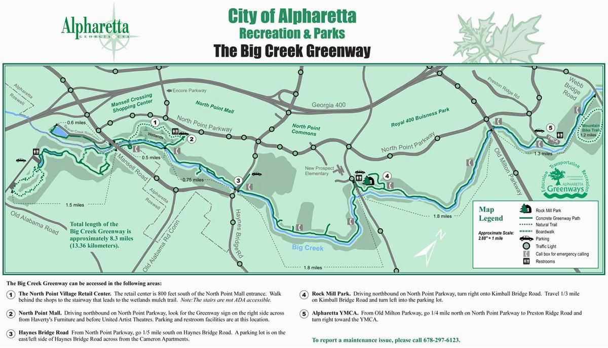 big creek greenway biking trail map atl places trail maps georgia
