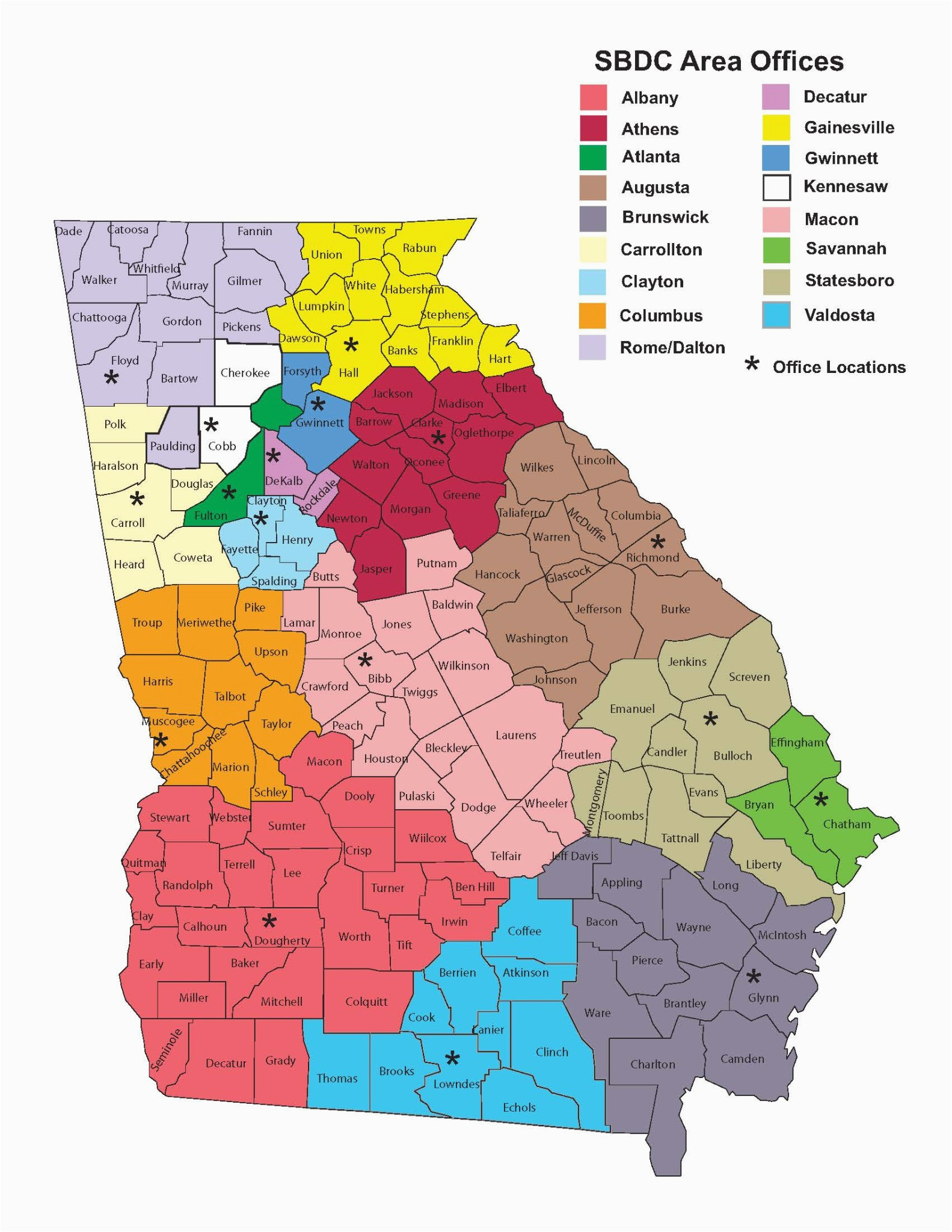 Atlanta GA County Map