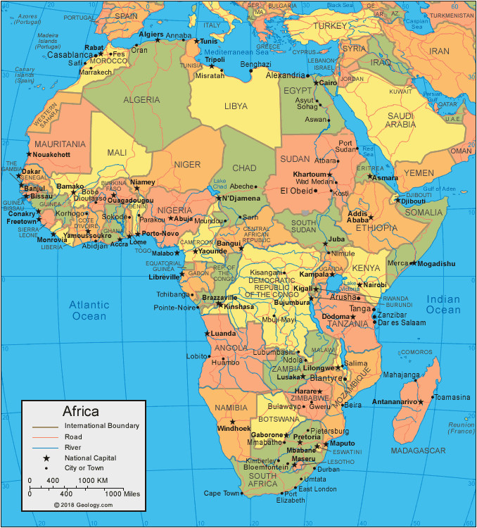 africa map and satellite image