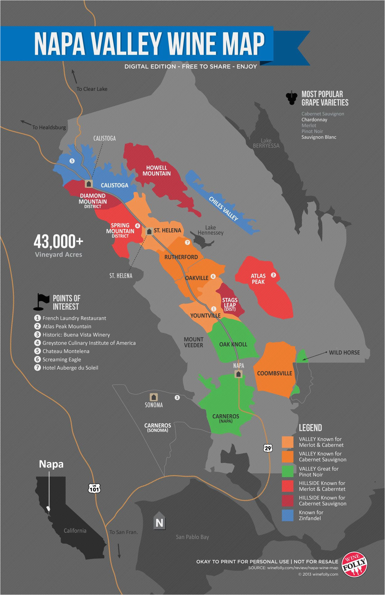napa valley ava summary regional wine guide pinterest valid map of