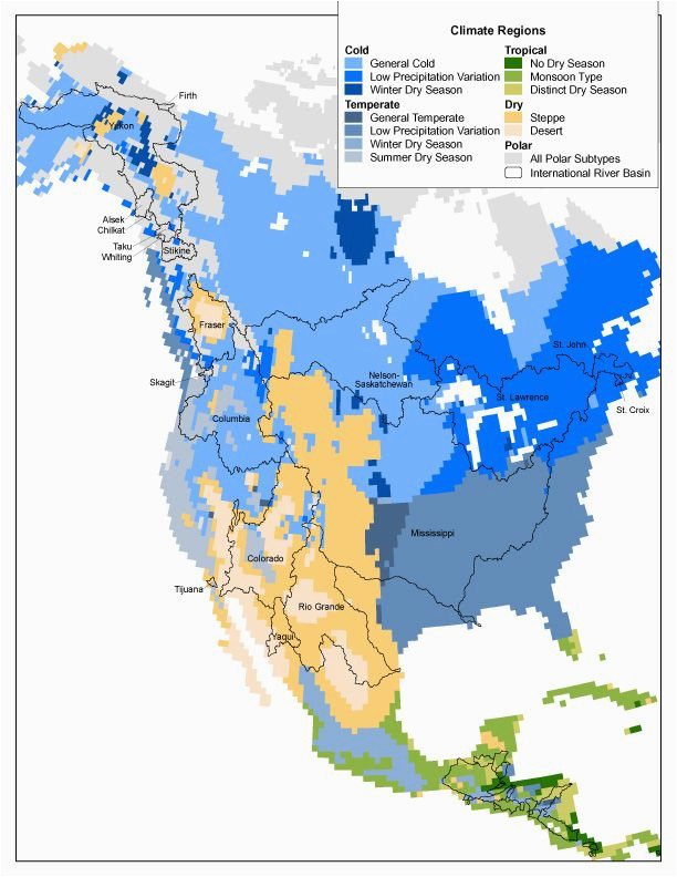 north america climate regions map us and canada map geography