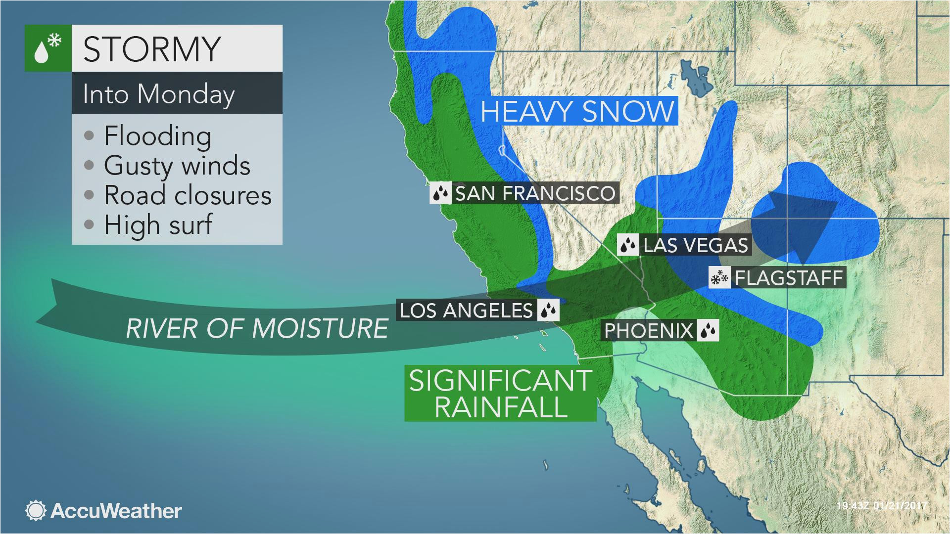 california to face more flooding rain burying mountain snow into monday