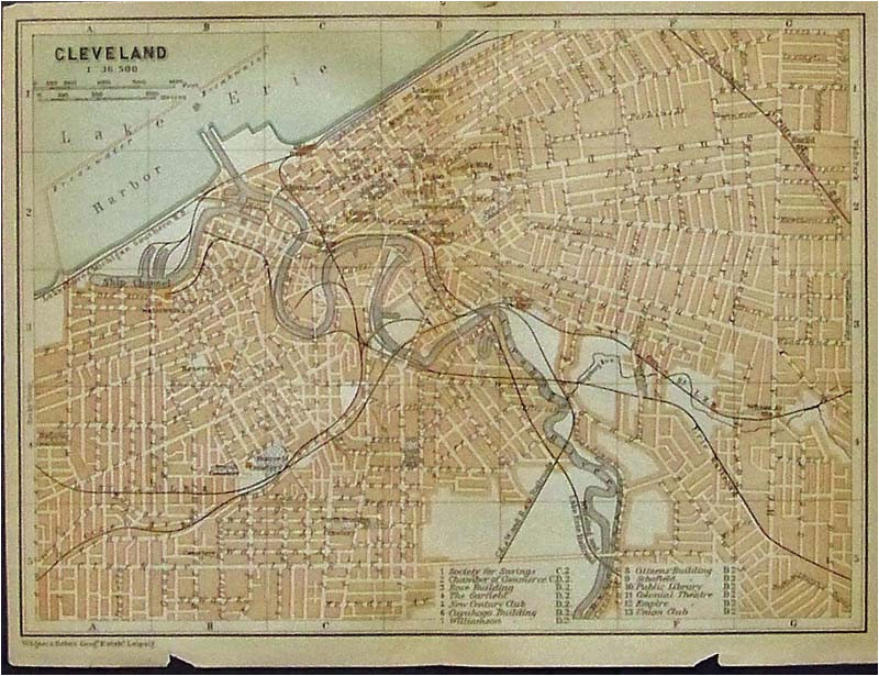 prints old rare cleveland ohio antique maps prints