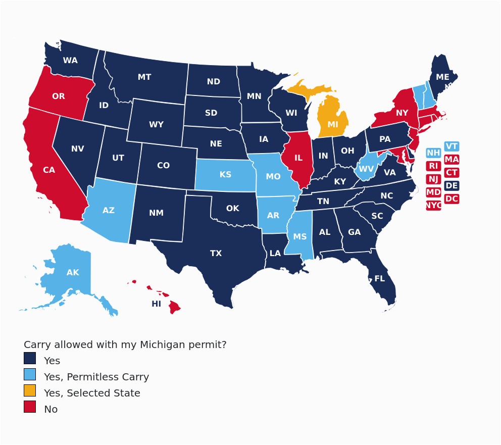 michigan concealed carry gun laws uscca ccw reciprocity map last