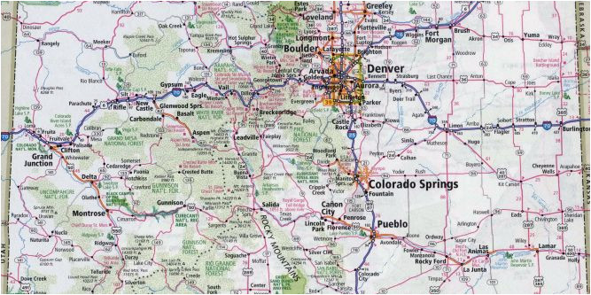 34 colorado highway map maps directions