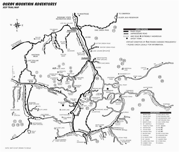 ouray trail map ouray co map ouray mountain adventures