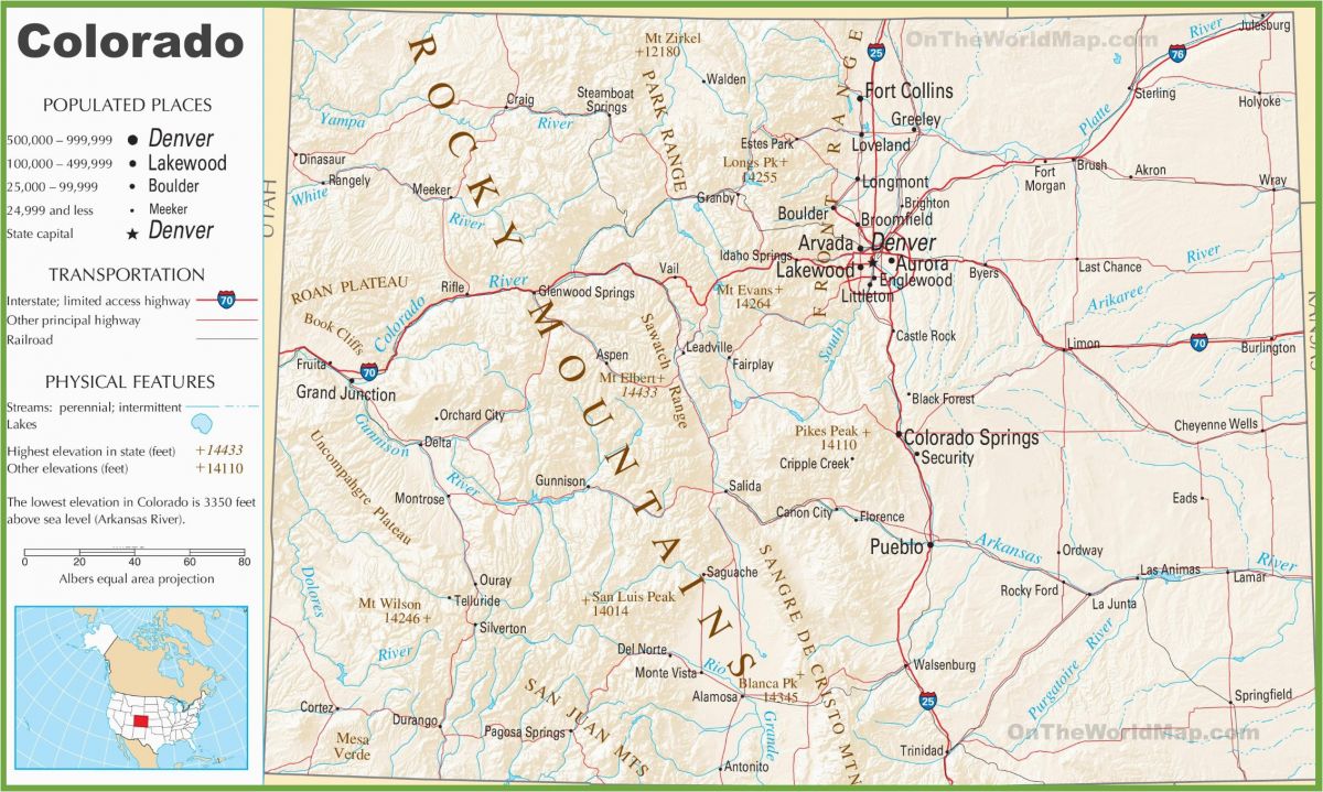 Индекс колорадо. Колорадо Спрингс на карте. Колорадо на карте. Colorado Map.