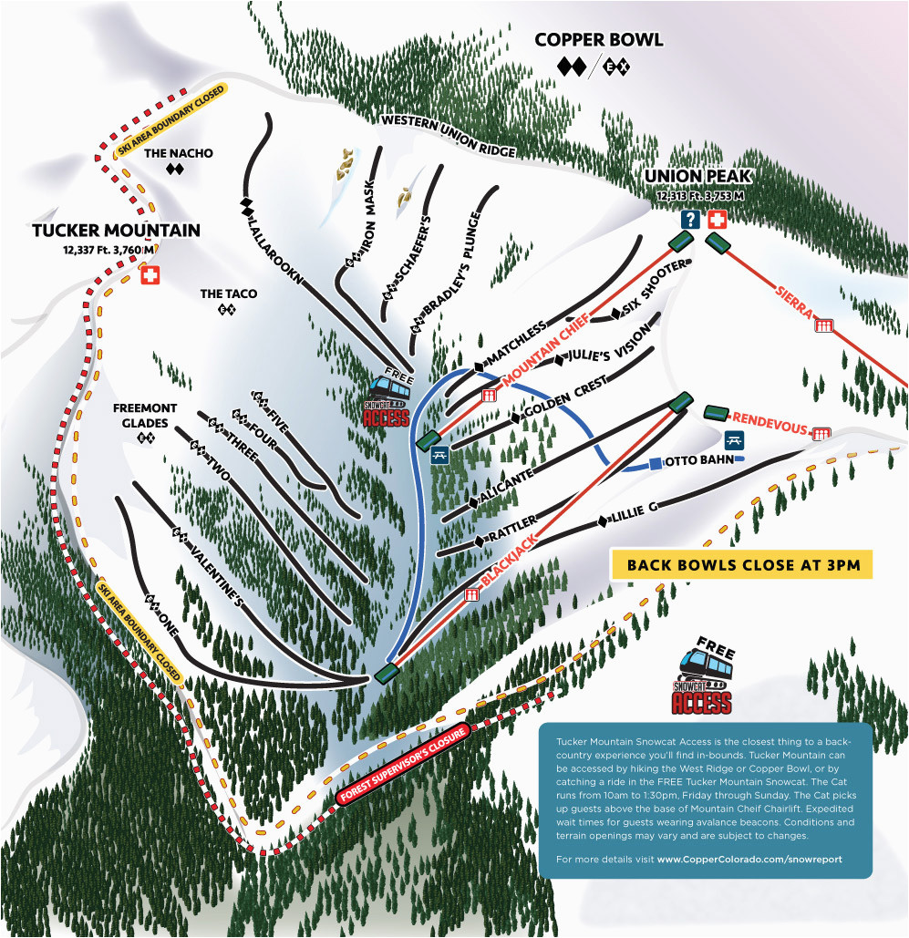 copper winter trail map