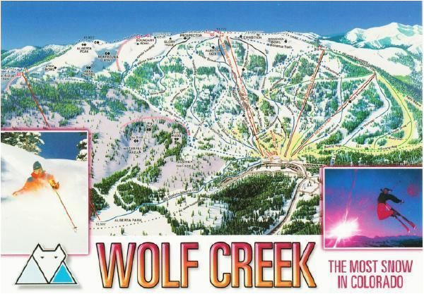 wolf creek ski resort colorado trail map postcard ski towns