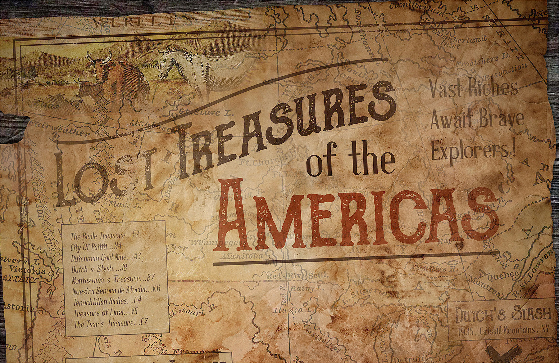 create a vintage treasure map in photoshop design cuts