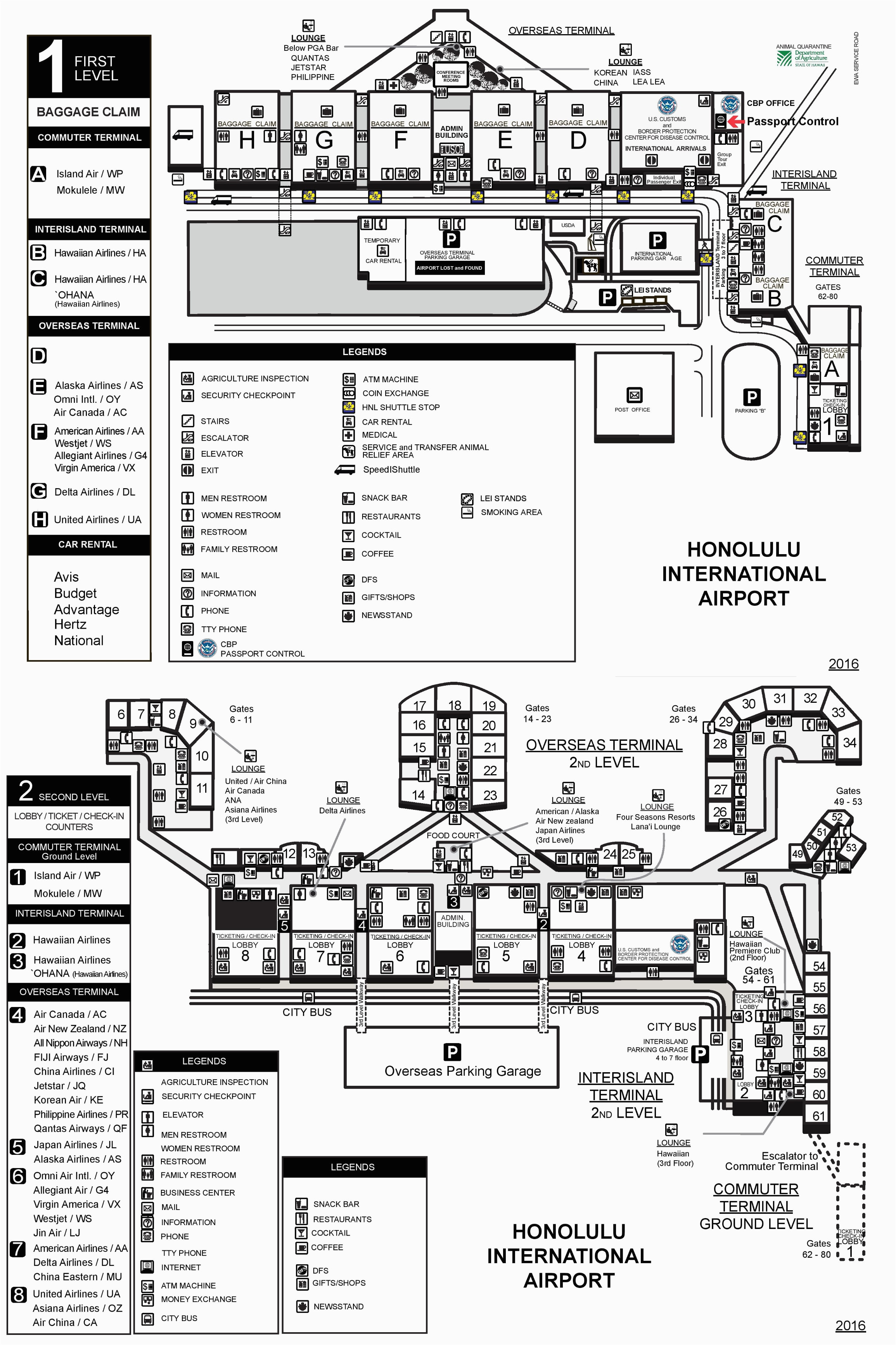 honolulu airport map