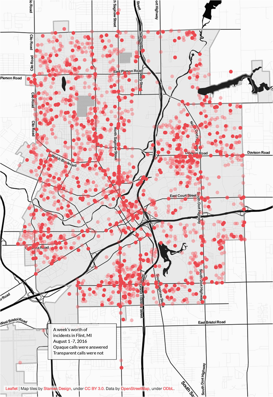 Flint Michigan Crime Map the Calls Left Unanswered Memo Random Medium