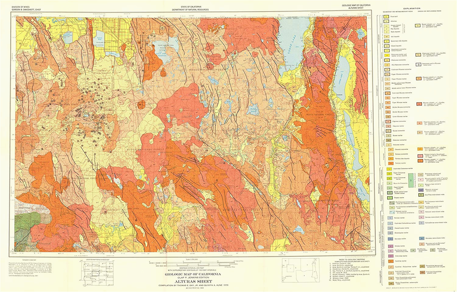 amazon com mining map alturas california sheet ca mines 1956