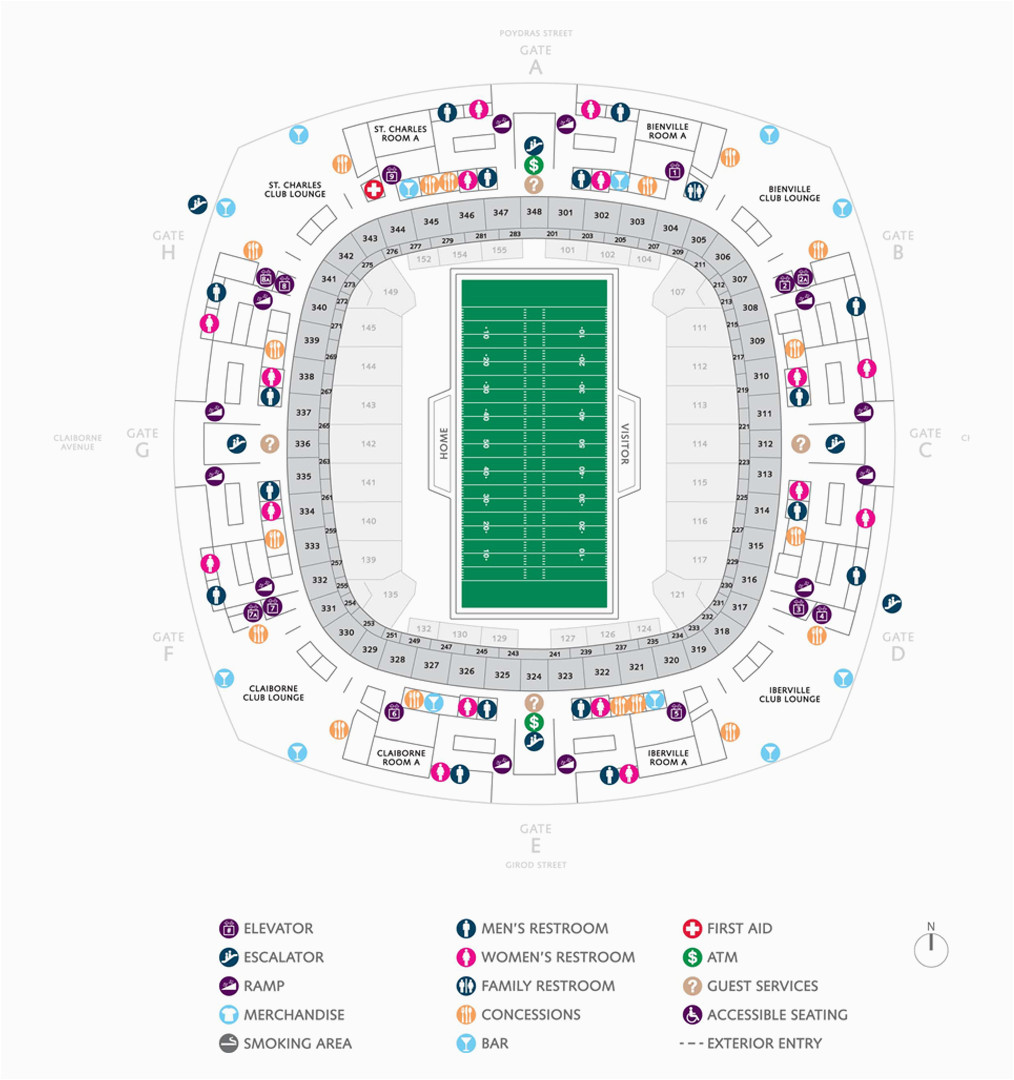 football seating charts mercedes benz superdome