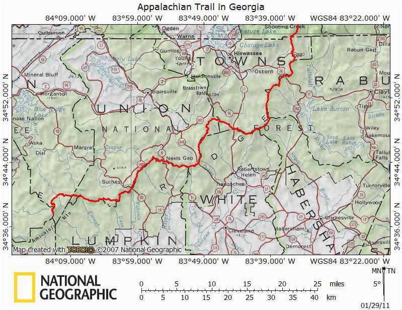 appalachian trail georgia map elegant us map appalachian mountains
