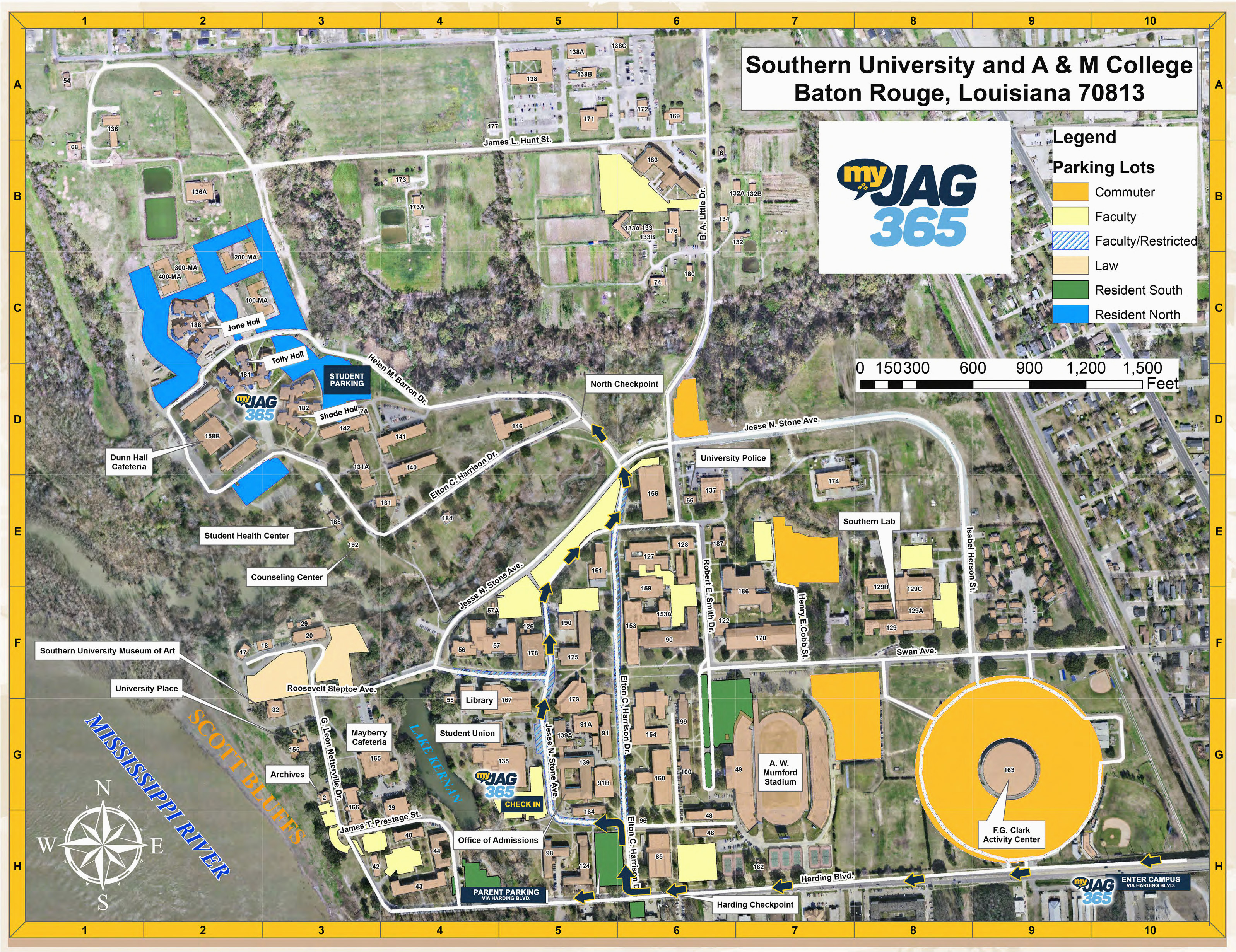 Southern University Campus Map Map Vector 1178