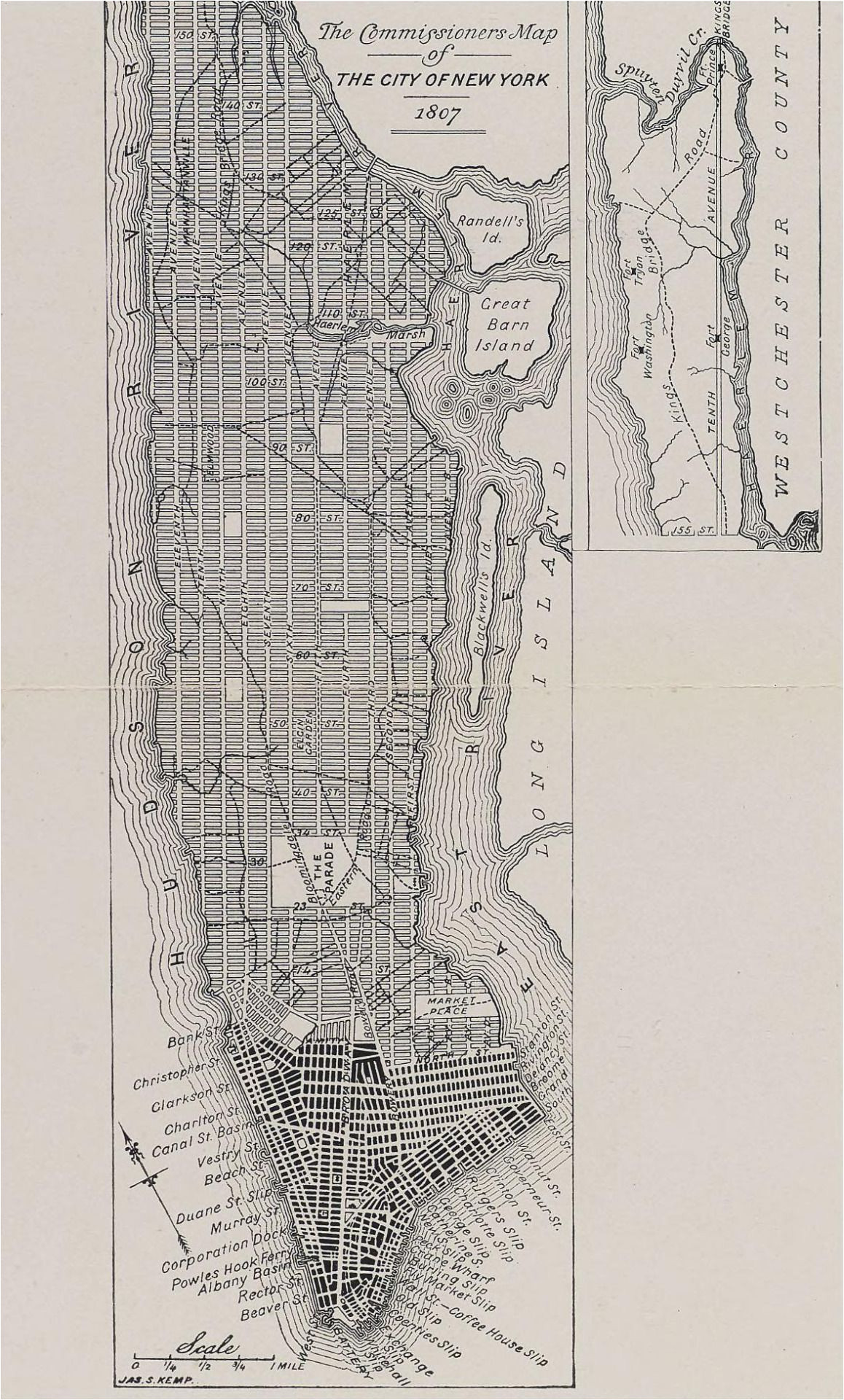 the commissioners plan of the city of new york in 1807 map all the