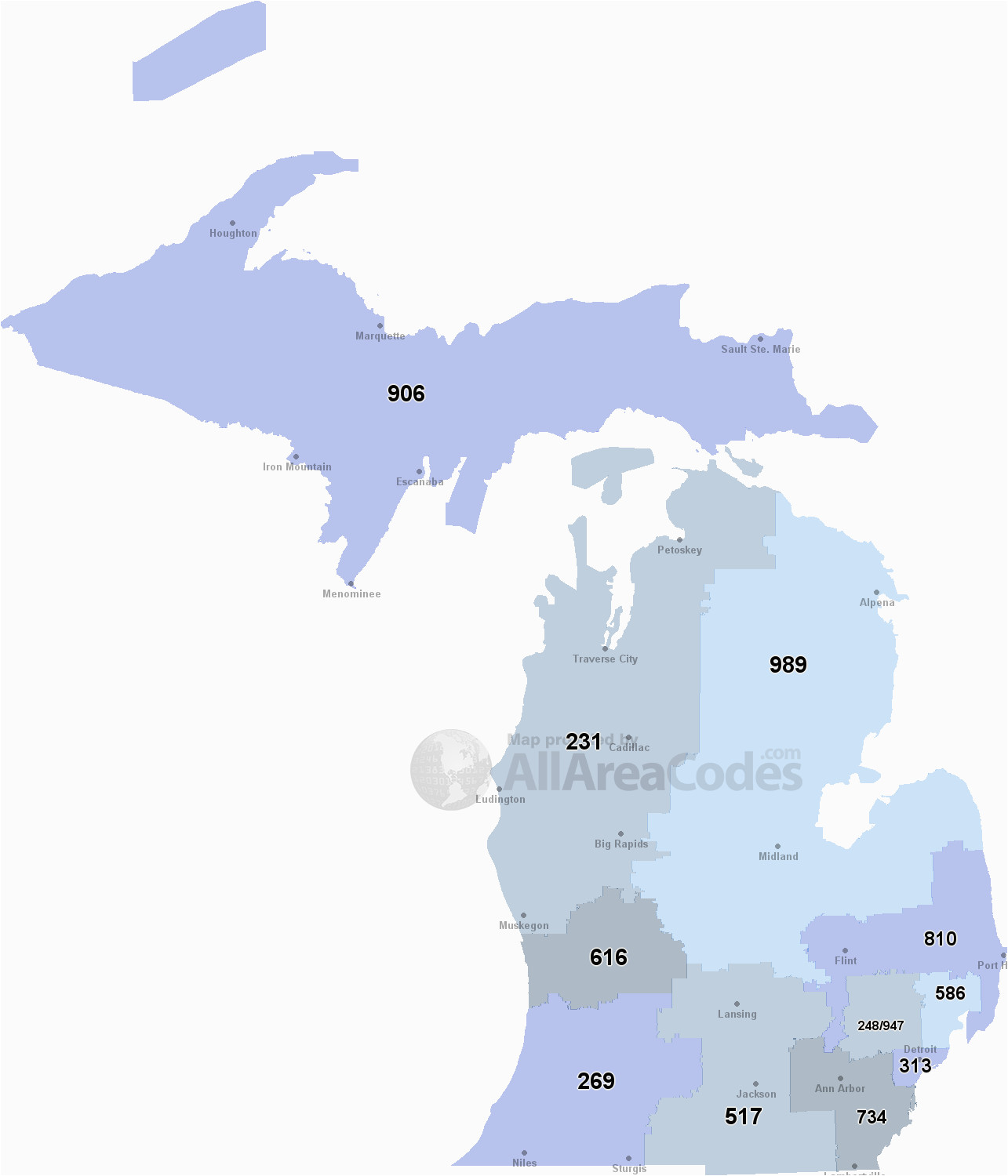 Michigan Zip Code Map Printable 9844