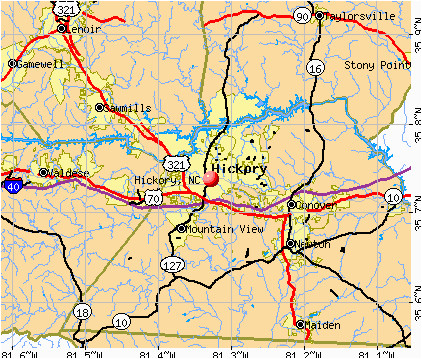 Hickory north Carolina Map | secretmuseum