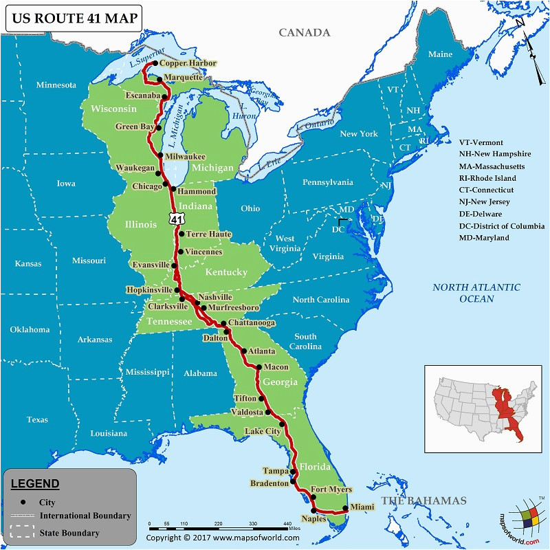 I 75 Map Michigan To Florida Secretmuseum   I 75 Map Michigan To Florida Us Route 41 Map For Road Trip Highway 41 Of I 75 Map Michigan To Florida 