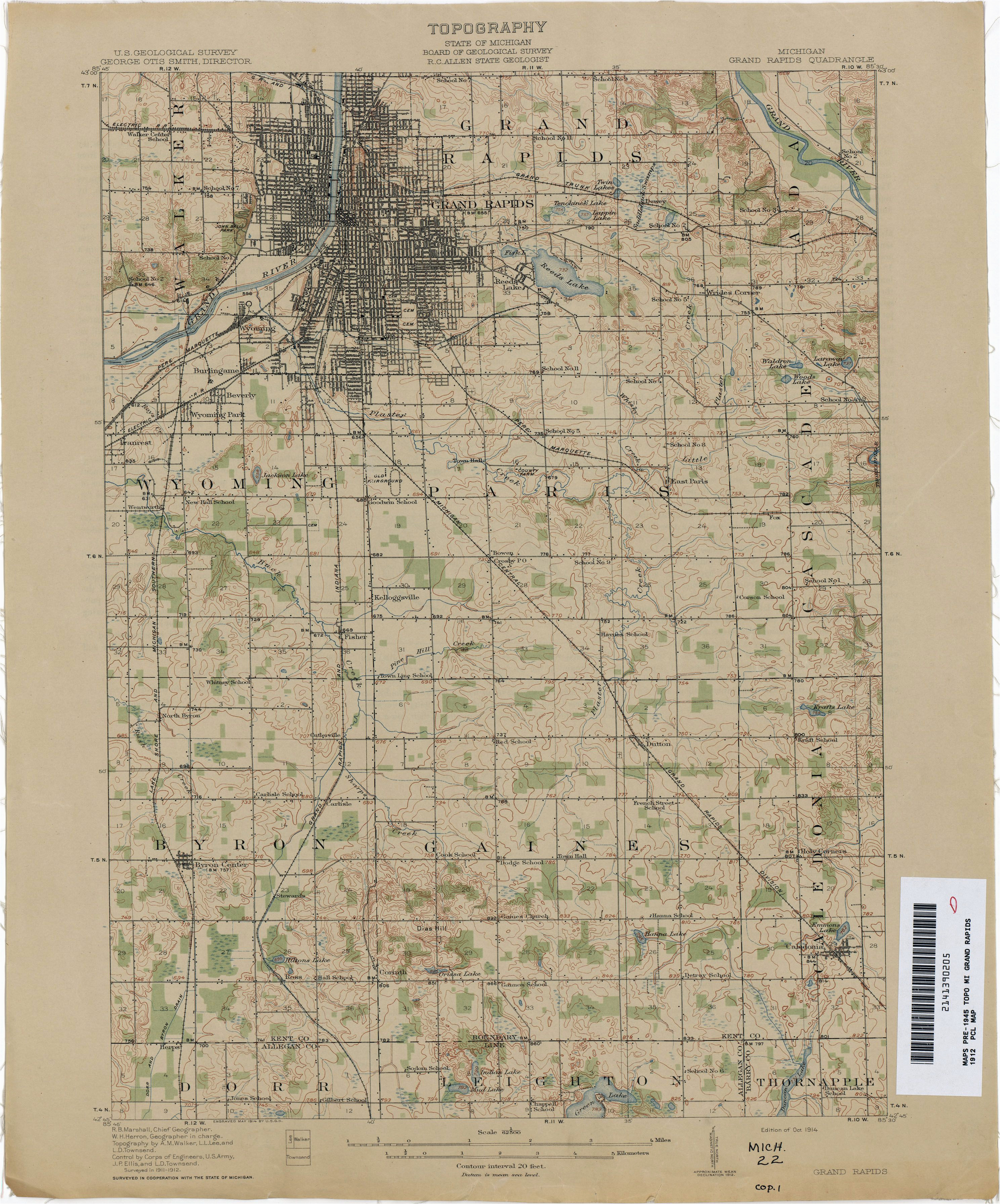 Kentwood Michigan Map Vintage Grand Rapids Map Vintage Michigan Map Michigan Places Of Kentwood Michigan Map 