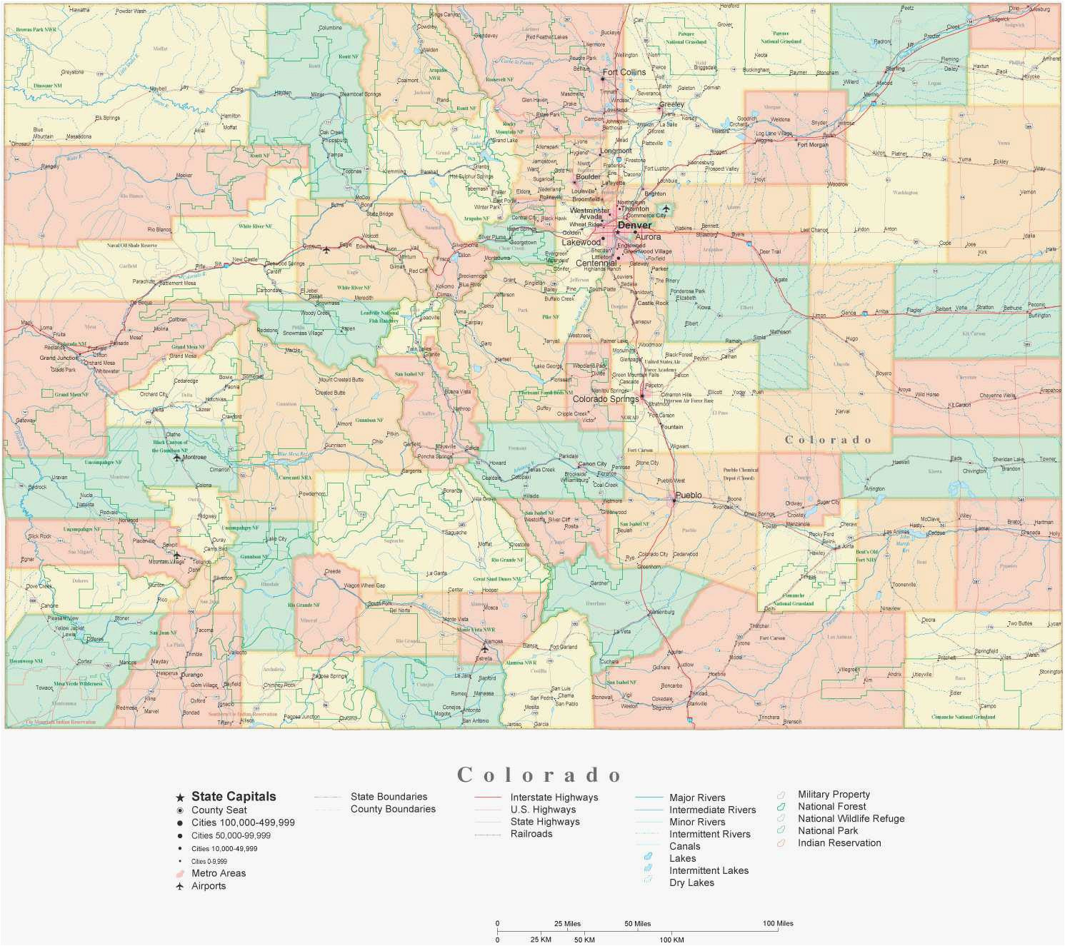 colorado highway map elegant colorado county map with roads fresh