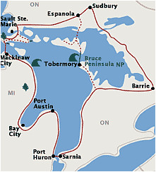 lake huron circle tour including route instructions from toronto