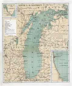 16 best lake images on pinterest great lakes map lake michigan