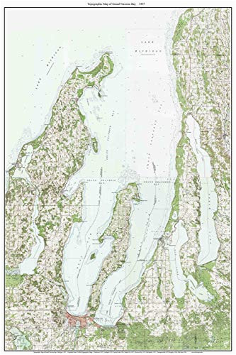 amazon com grand traverse bay michigan 1957 usgs old topo map