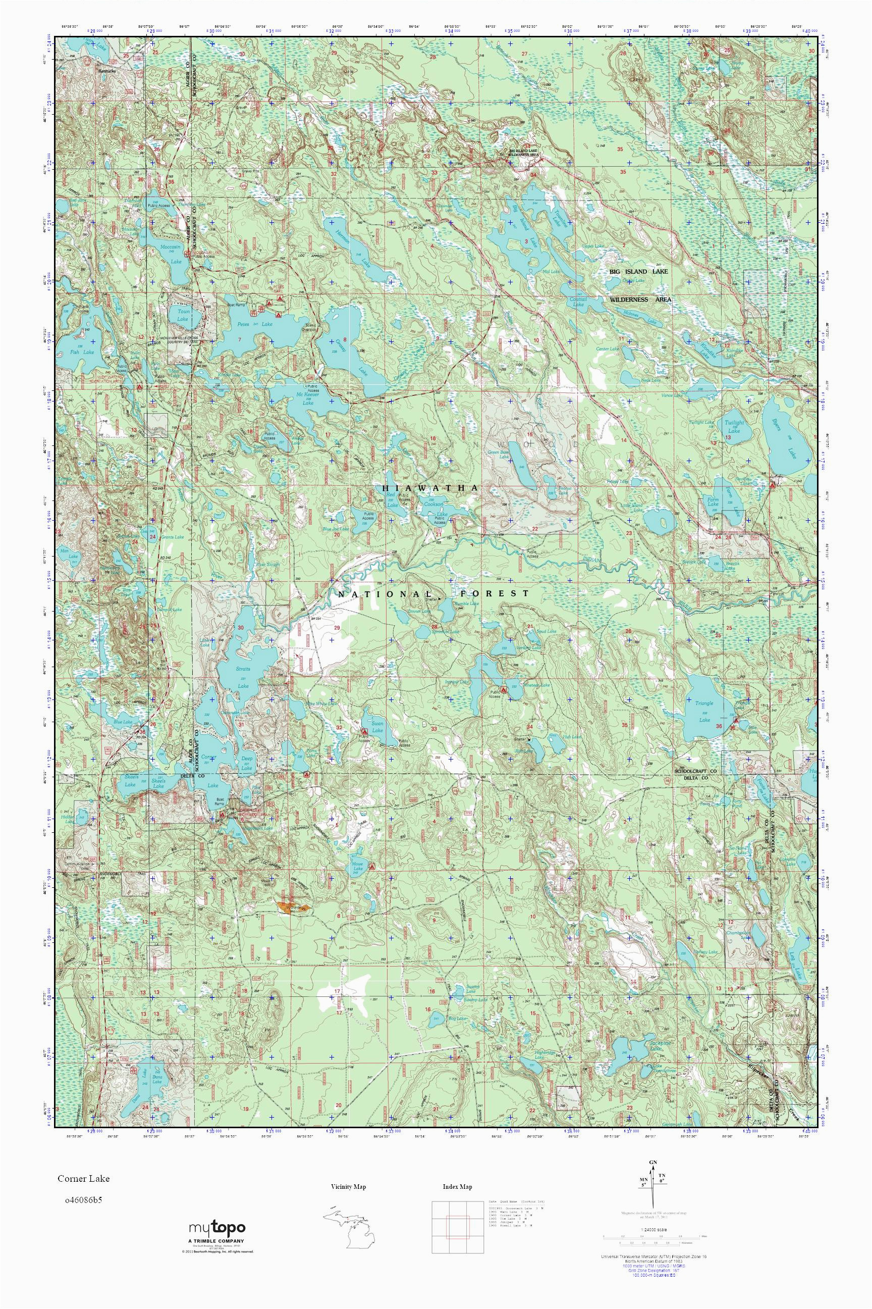 mytopo corner lake michigan usgs quad topo map