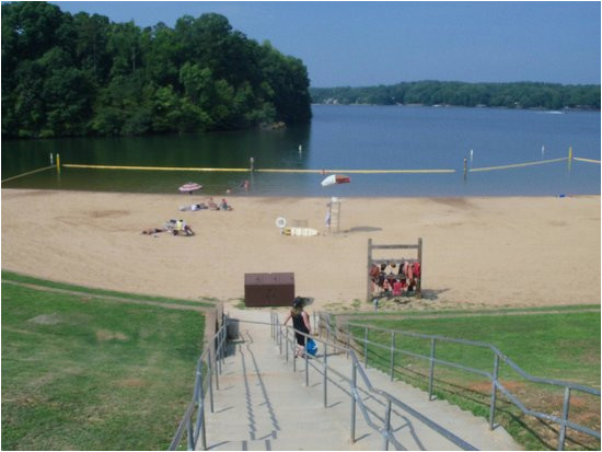 view of swiming area from top of the stairs picture of lake norman