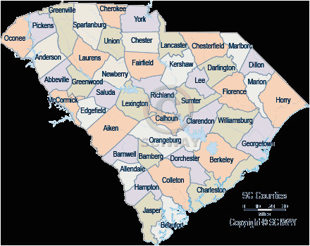 south carolina county maps