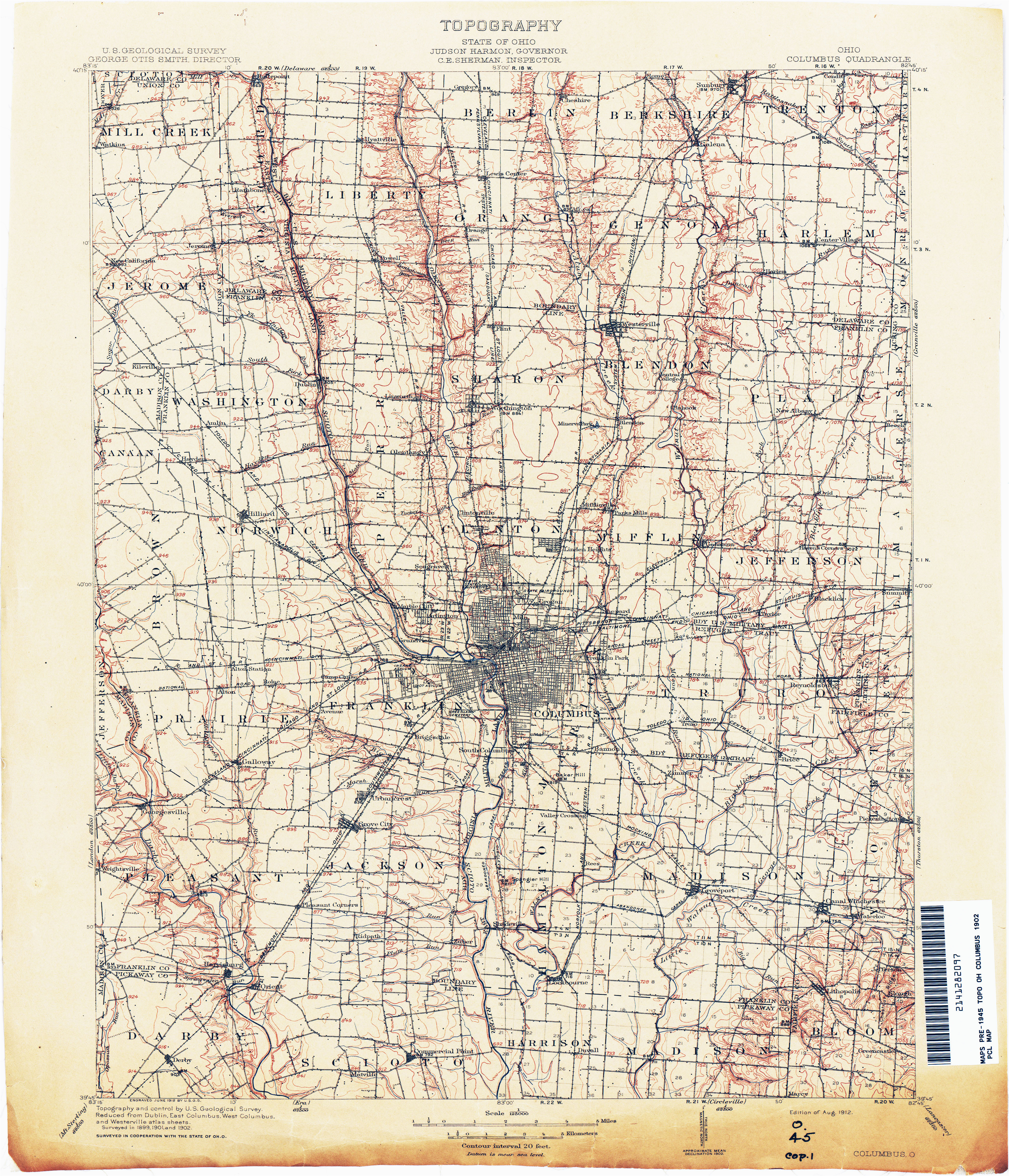 Liberty township Ohio Map Ohio Historical topographic Maps Perry Castaa Eda Map Collection