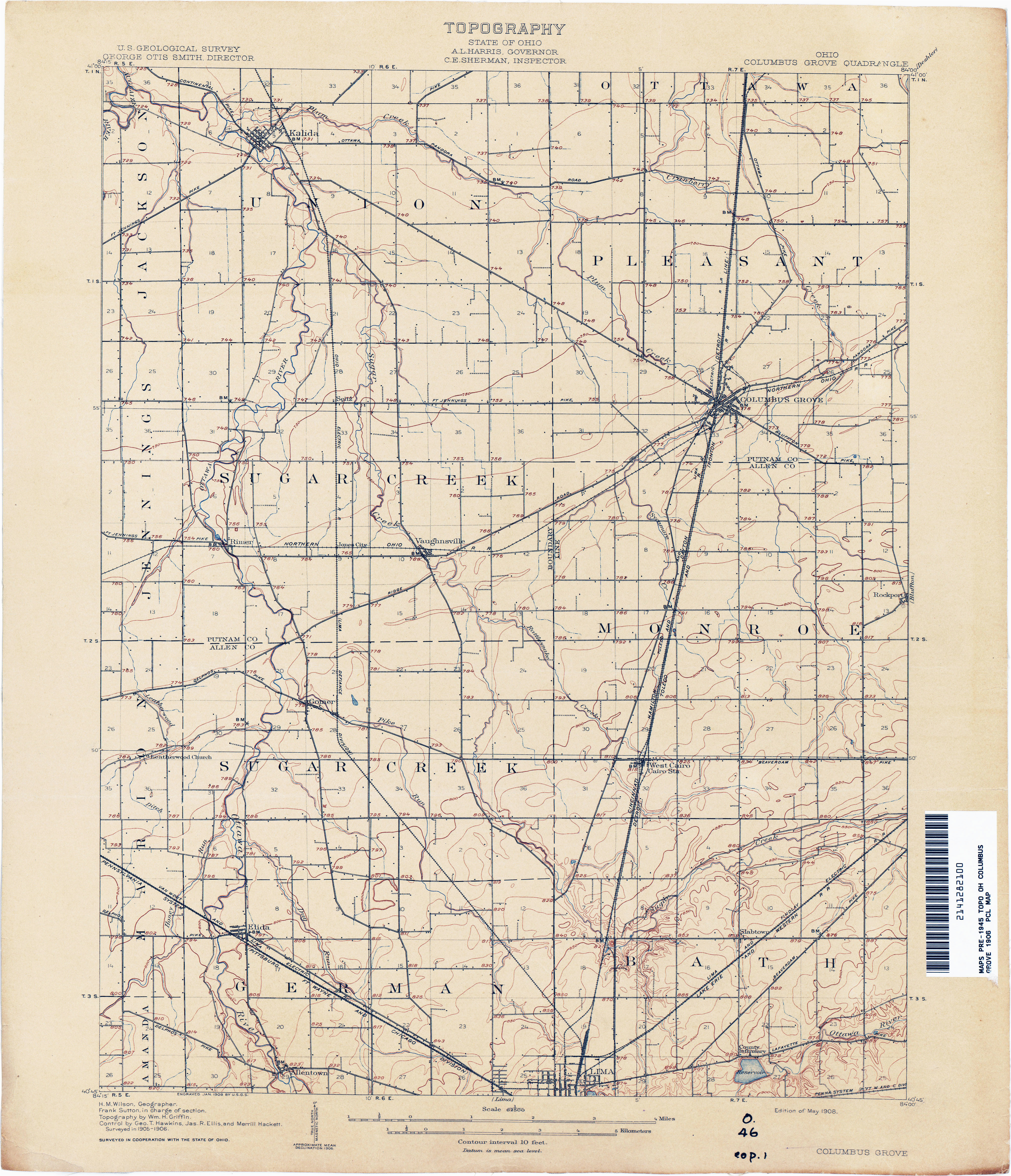 ohio historical topographic maps perry castaa eda map collection